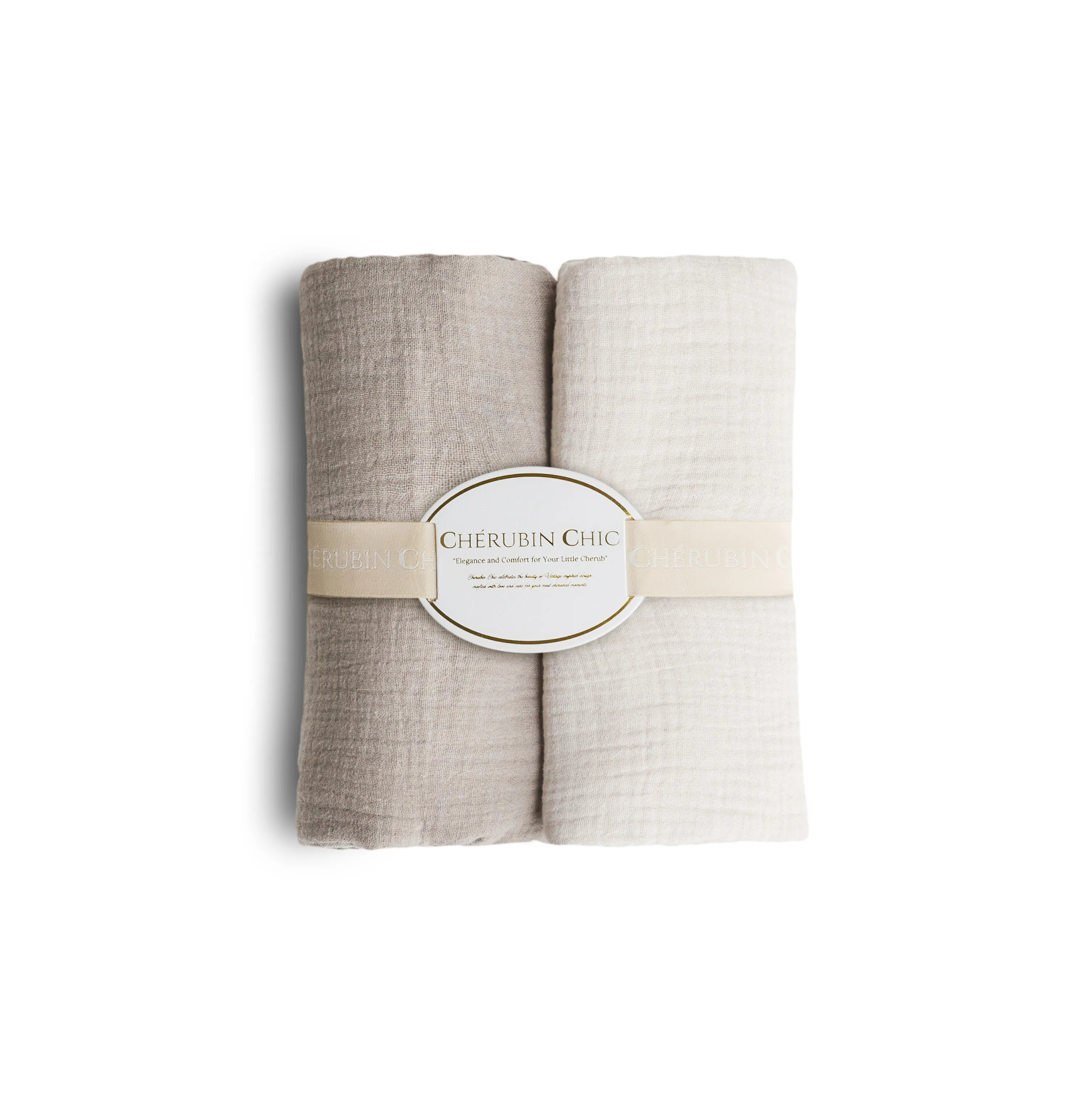 Vintage Baby Blanket: Silky Soft, Hypoallergenic Comfort Set of 2 - Nude and Beige