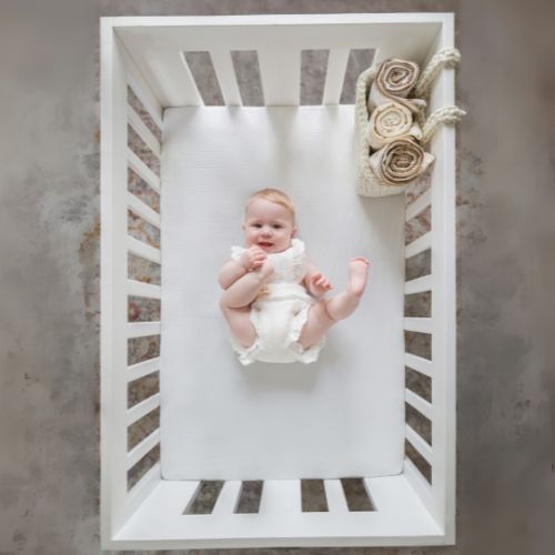 Organic Muslin Cot Sheet Set of 2: Soft, Breathable Comfort -Cream & White