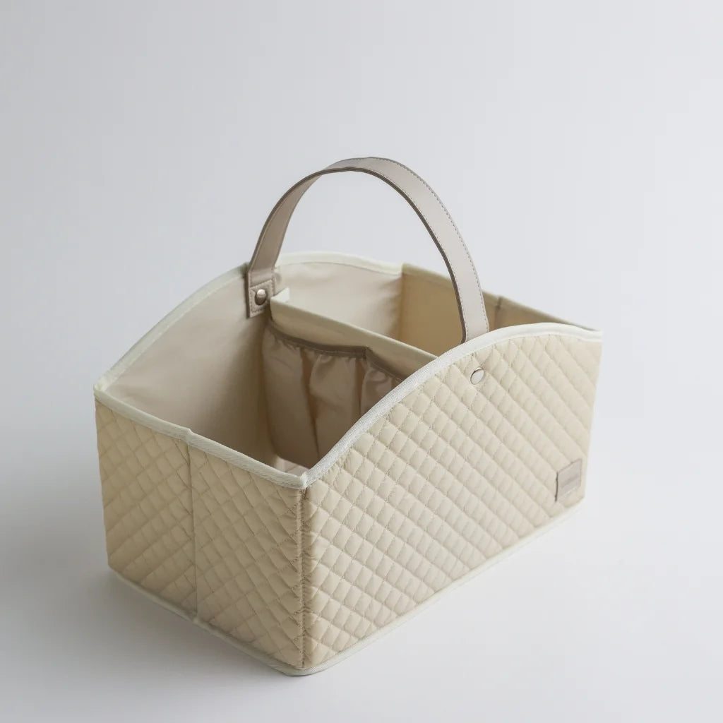 Portable Felt Baby Diaper Caddy – Cream