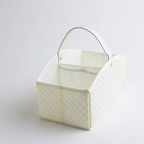 Portable Felt Baby Diaper Caddy – White