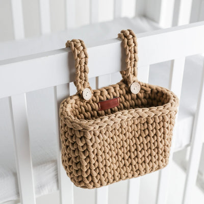 100% Cotton Baby Crib Organizer – Brown