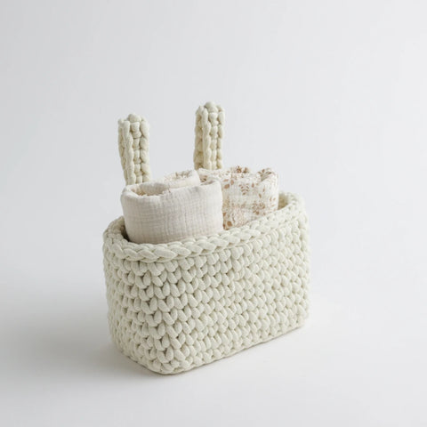 100% Cotton Baby Crib Organizer – Cream