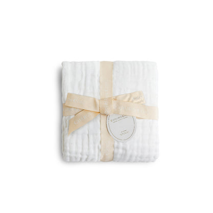 Muslin Baby Swaddle Blanket: 6 Layers- White