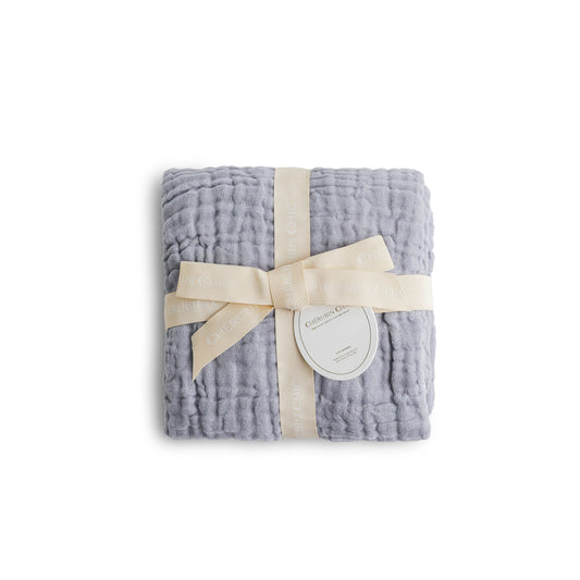 Muslin Baby Swaddle Blanket: 6 Layers- Blue