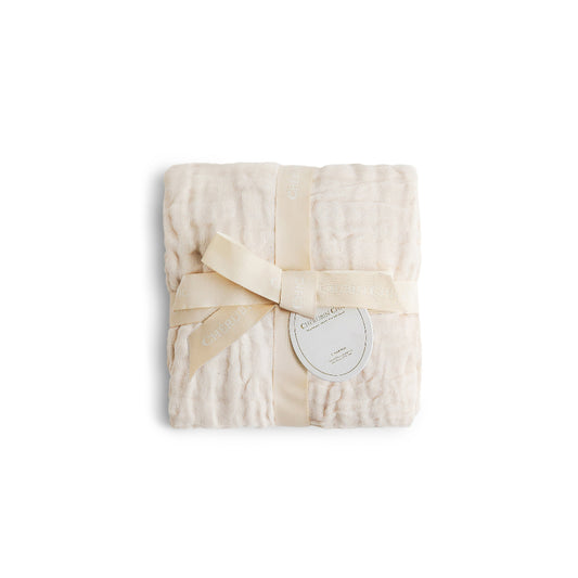 Muslin Baby Swaddle Blanket: 6 Layers- Cream