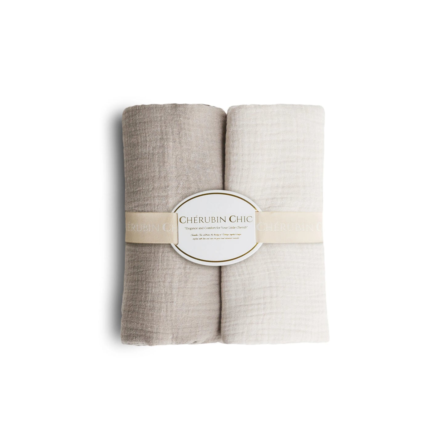 Vintage Baby Blanket: Silky Soft, Hypoallergenic Comfort  Set of 2 - Nude and Beige