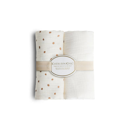 Vintage Baby Blanket: Silky Soft, Hypoallergenic Comfort Set of 2 - Polka Dots