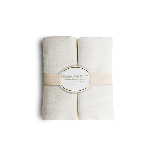 Vintage Baby Blanket: Silky Soft, Hypoallergenic Comfort - Cream & Beige