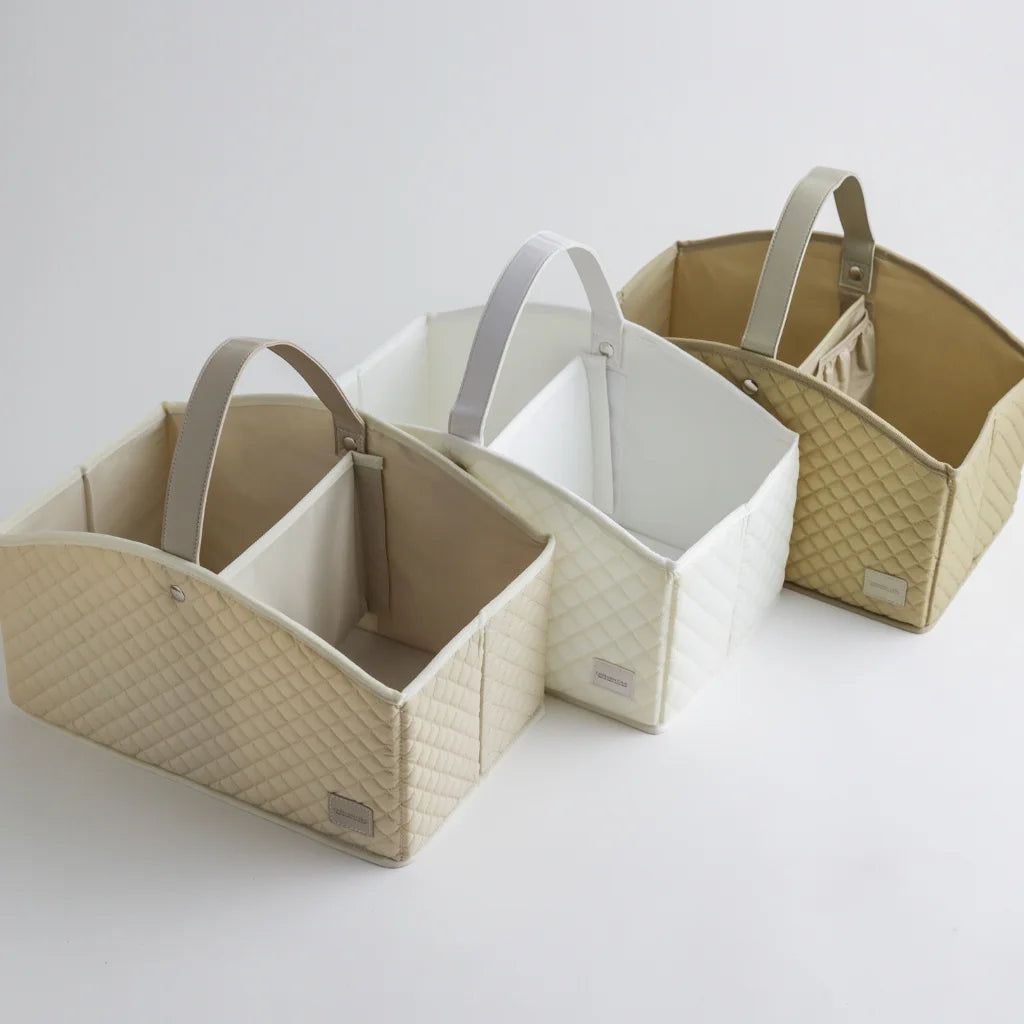 Portable Felt Baby Diaper Caddy – Cream