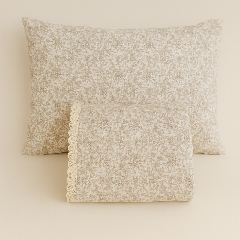 Muslin Bedding set blanket & Pillow - Beige Tulip
