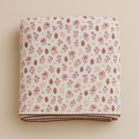 Muslin Baby Swaddle Blanket: 6 Layers- Pines vintage