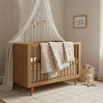 Muslin Baby Swaddle Blanket: 6 Layers – Floral Beige