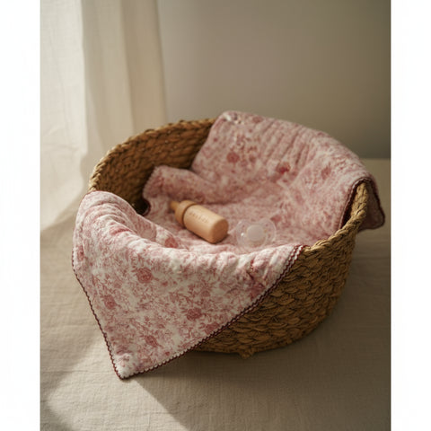 Vintage Bedding Set Double-Sided Blanket Organic Cotton –ROSE PINK