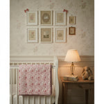 Vintage Bedding Set Double-Sided Blanket & Pillow Organic Cotton –ROSE PINK