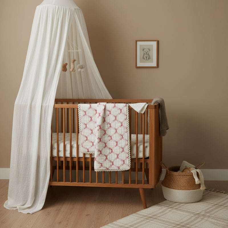 Muslin Baby Swaddle Blanket: 6 Layers- BOWS