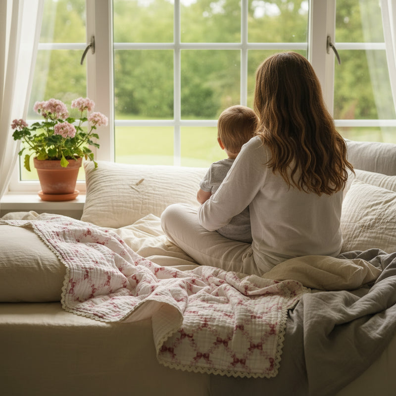 Muslin Baby Swaddle Blanket: 6 Layers- BOWS