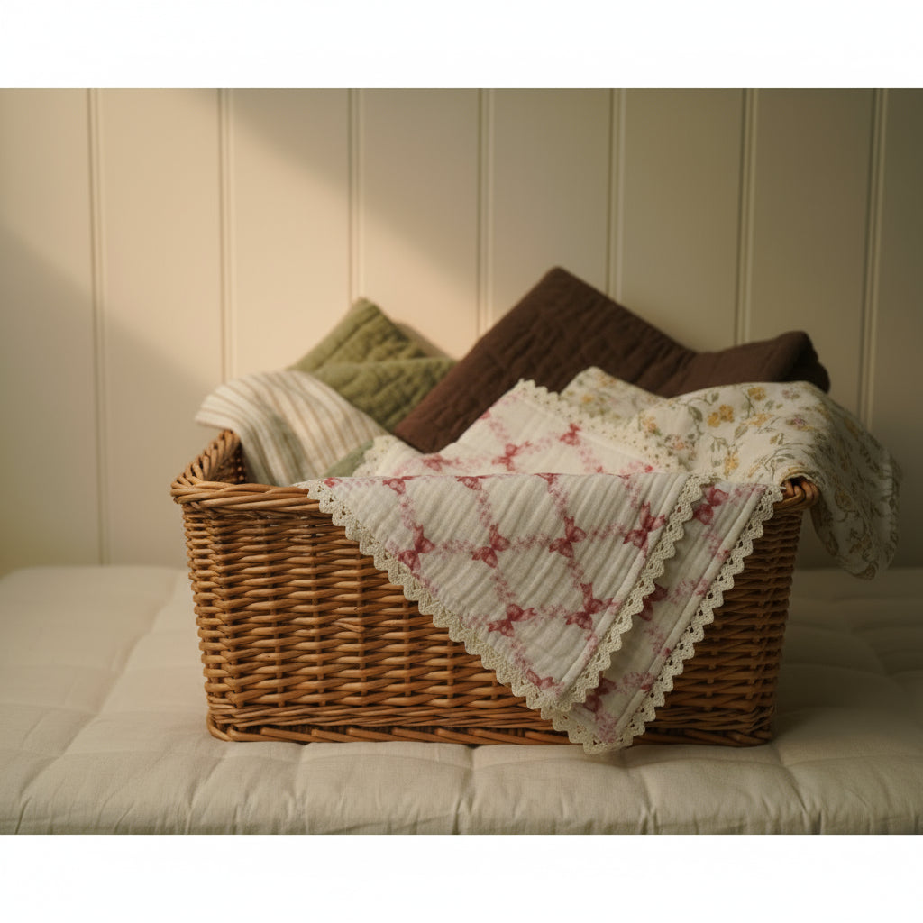 Muslin Baby Swaddle Blanket: 6 Layers- BOWS