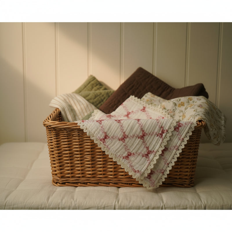 Muslin Baby Swaddle Blanket: 6 Layers- BOWS