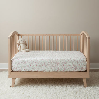 Organic Cotton Sheet for Nursery Floral Design Baby Bedding French Flower Crib Mattress Soft Muslin