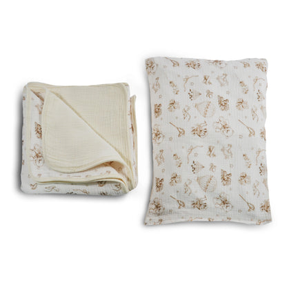 Vintage Bedding Set Double-Sided Blanket & Pillow Organic Cotton – Art Board