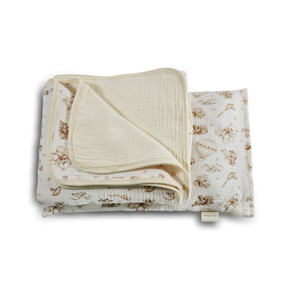 Vintage Bedding Set Double-Sided Blanket & Pillow Organic Cotton – Art Board