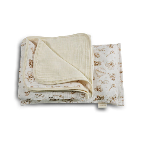 Vintage Bedding Set Double-Sided Blanket & Pillow Organic Cotton – Art Board