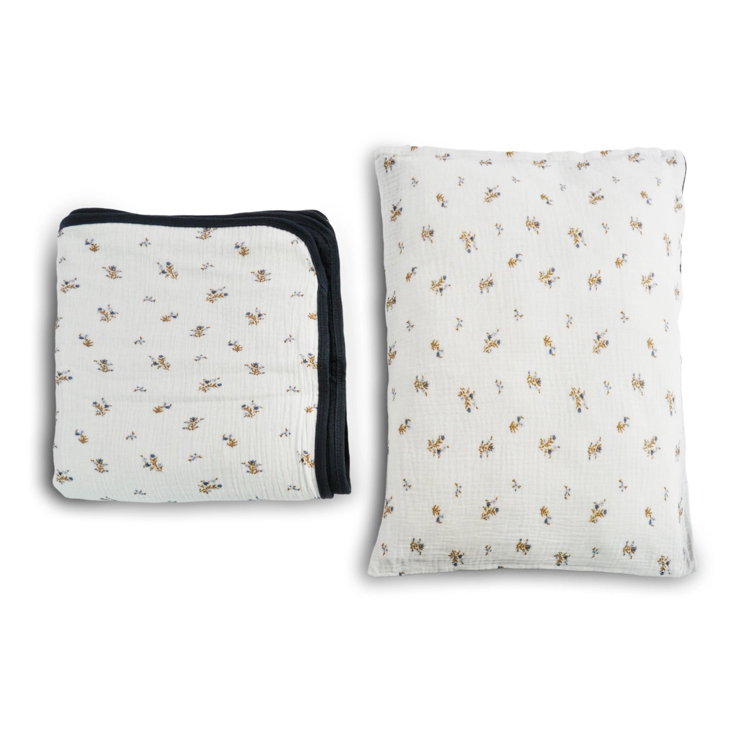 Vintage Bedding Set Double-Sided Blanket & Pillow Organic Cotton – Ditsy Marker