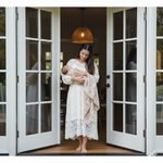 Muslin Baby Swaddle Blanket: 6 Layers – Floral Beige