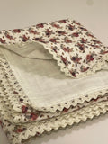 Muslin Baby Swaddle Blanket: 6 Layers- Red Floral Holiday