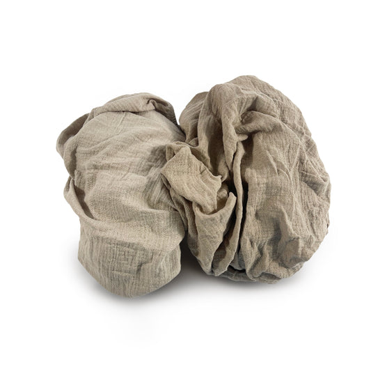 Organic Muslin Cot Sheet Set of 2: Soft, Breathable Comfort -Brown & Grey