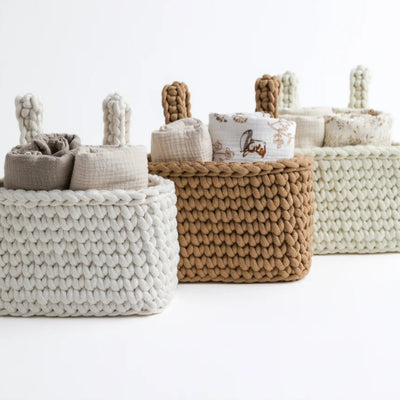100% Cotton Baby Crib Organizer – Brown