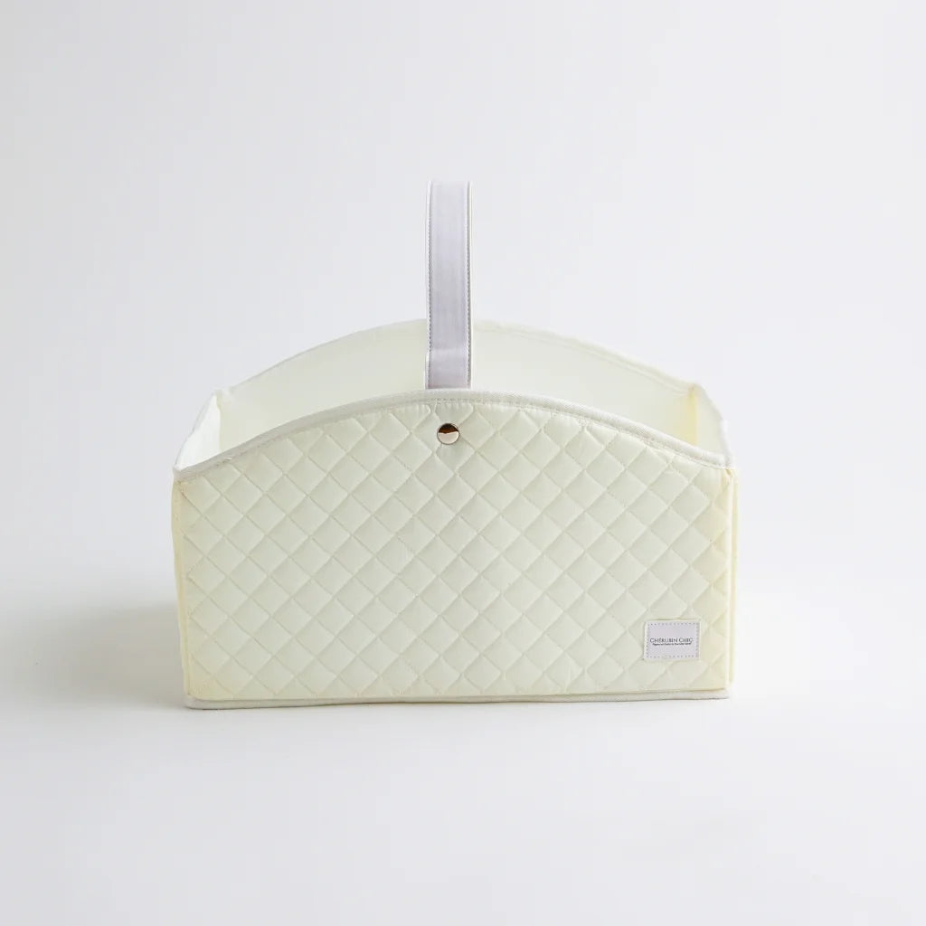 Portable Felt Baby Diaper Caddy – White