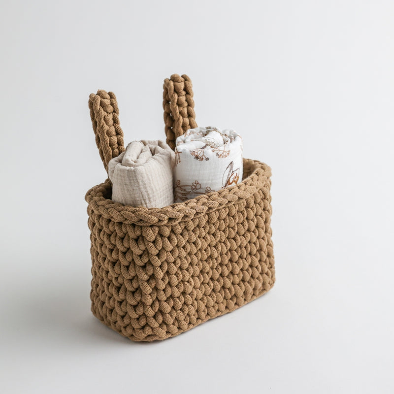 100% Cotton Baby Crib Organizer – Brown
