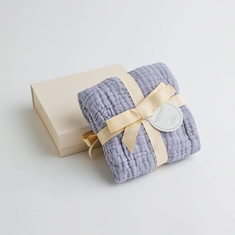 Muslin Baby Swaddle Blanket: 6 Layers- Blue