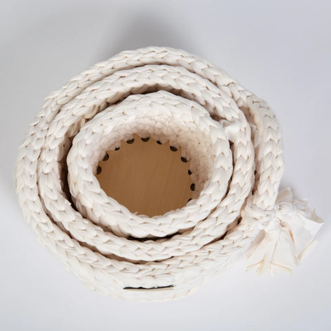Vintage Knit Baby Basket Set – White