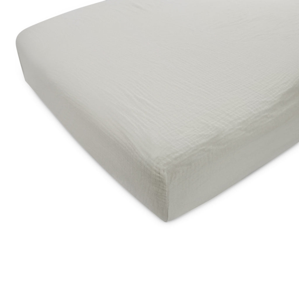 Organic Muslin Cot Sheet Set of 2: Soft, Breathable Comfort -Cream & White