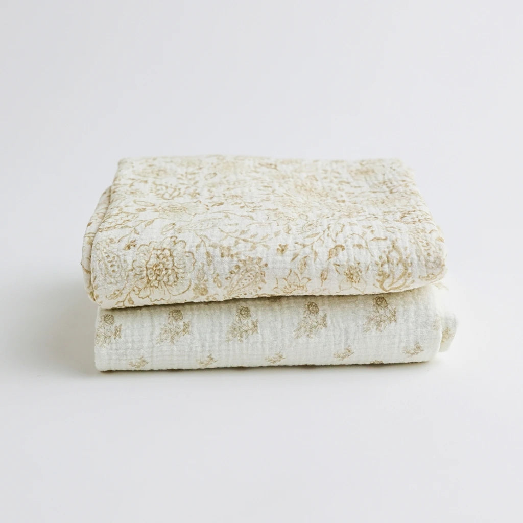 Baby Swaddle Blanket – Paisley Beige